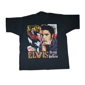 Vintage Elvis Single Stitch Black T Shirt XXL 1990s